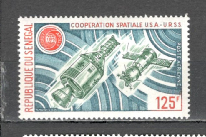 Senegal.1975 Posta aeriana:Cosmonautica zborul comun Apollo-Soiuz MS.134