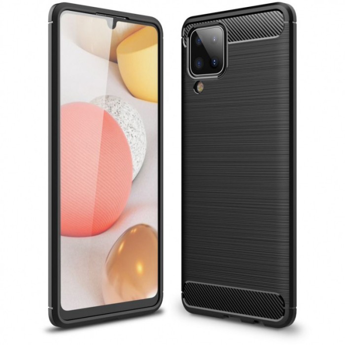 Husa TPU OEM Carbon pentru Samsung Galaxy A12 A125, Neagra