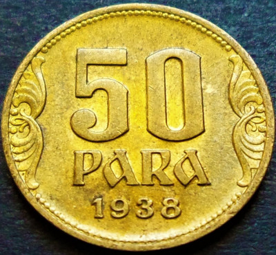 Moneda istorica 50 PARA - SERBIA, anul 1938 * cod 328 = UNC LUCIU + PATINA! foto