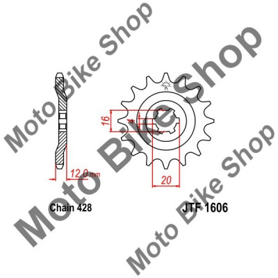 MBS Pinion fata 428 Z14 Yamaha Road AG100 79-93, Cod Produs: JTF160614 foto