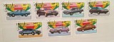 Serie timbre Madagascar &ndash; Automobile clasice și moderne (BMW, Toyota, Cadillac, Volvo, Mercedes-Benz, Ford, Honda), 7 valori, ștampilată -A40