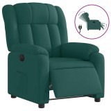Cumpara ieftin Fotoliu rabatabil electric, verde inchis, material textil