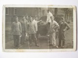 Fotografie originală model carte postala cu bucatarie militara ambulanta anii 20