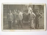 Fotografie originală model carte postala cu bucatarie militara ambulanta anii 20