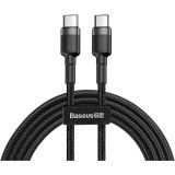 CABLU alimentare si date Baseus Cafule, Fast Charging Data Cable pt. smartphone, USB Type-C la USB Type-C 3A / 60W, 1m, gri + negru &quot;CATKLF-GG1&quot; (timb