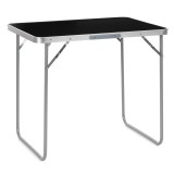 Masa pliabila pentru camping cu maner, blat MDF si cadru aluminiu, 80x60 cm