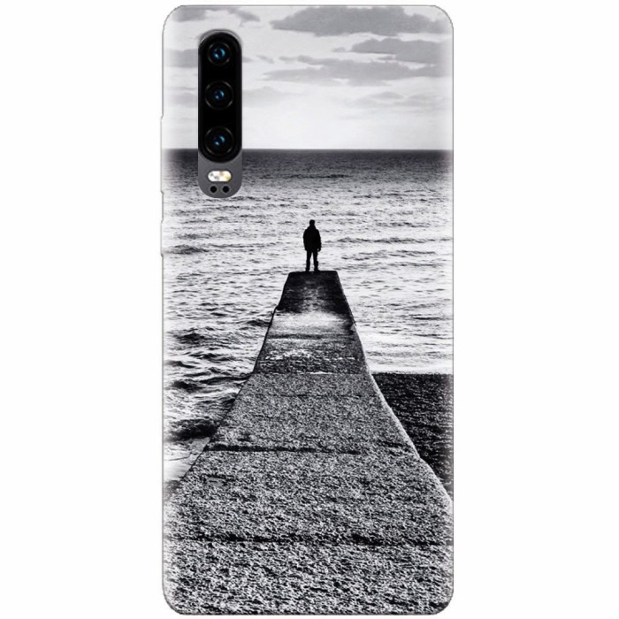 Husa silicon pentru Huawei P30, Abstract Dock Man Grey