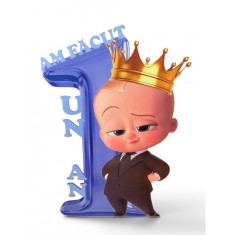 Cifră aniversară 1 an băiețel &ndash; tematică Baby Boss, personalizată