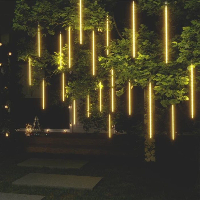 Lumini de meteoriți 20 buc. alb cald 50 cm 720 LED int./ext.