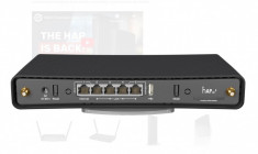 Miktrotik HAP AC1200 DUAL BAND WIRELESS ROUTER, 5 PORTURI 10/100/1000mbps, 1 x POE, 1 x USB, 2.4Ghz-300 Mbps, 5Ghz-867Mbps, 2 antene externe, 256Mb RA foto