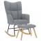 vidaXL Scaun balansoar cu taburet, gri deschis, textil 4016800