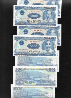 Vietnam 5000 dong 1991 unc pret pe bucata foto