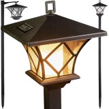 Lampa Solara Gradina Felinar Extensibila 57-155cm, 53 LED, IP44, Senzor Crepuscular, Autonomie 8h, Alb Cald