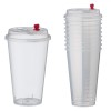 Set 10 Pahare Plastic 500ml cu Capac Transparent - Pahare de Unica Folosinta PET, Rezistente