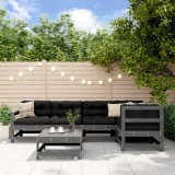 VidaXL Set mobilier relexare de grădină, 6 piese, gri, lemn masiv pin 3186461