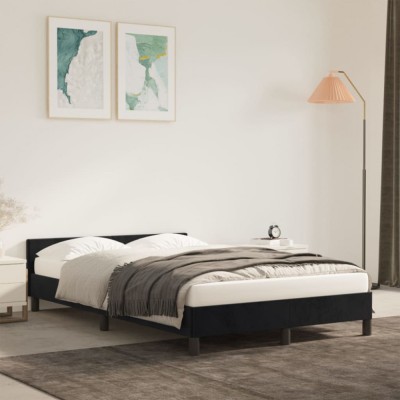 vidaXL Cadru de pat fără saltea Negru 120x190 cm catifea 379549 foto