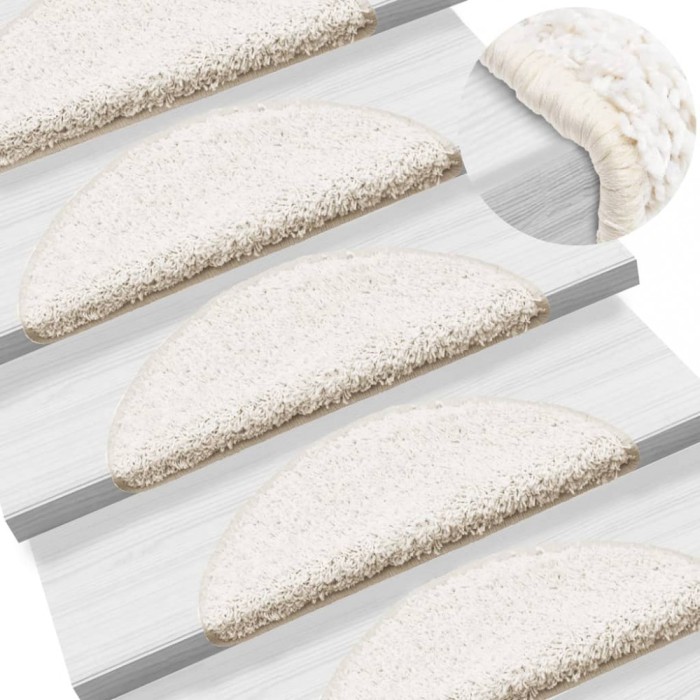 Gossi covorase de scara, 10 buc.,alb, 56x17x3 cm