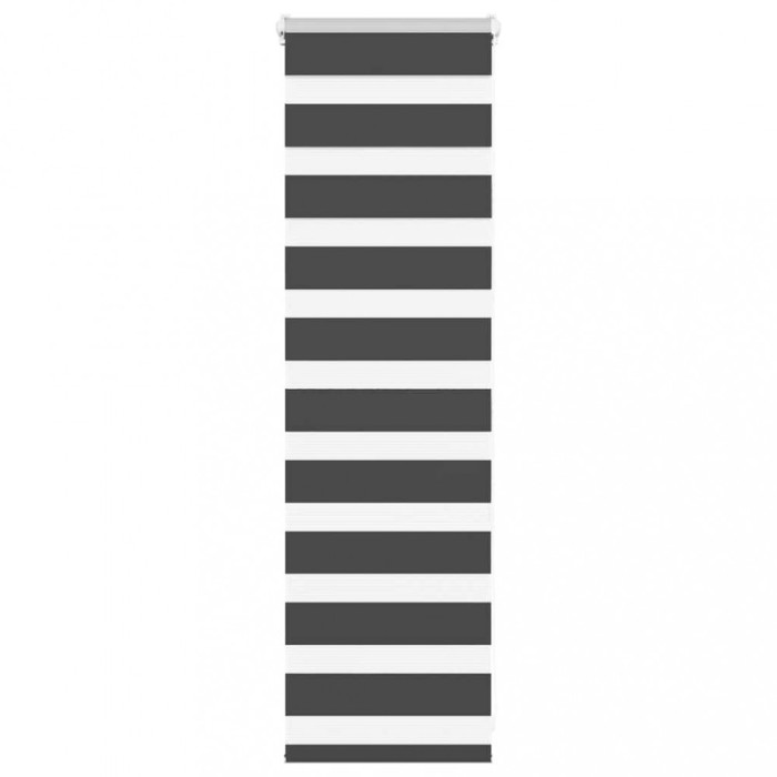 Jaluzea tip zebra neagră lățime țesătură 40,9 cm poliester