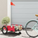 VidaXL Remorcă de bicicletă, roșu, textil oxford și fier