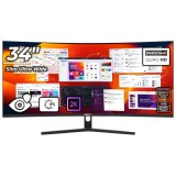 Monitor LED Office Pro Curbat 34 inch OptimX MT34J-1, Ultra Wide Quad HD 3440 x 1440 2K, 100Hz, 2x HDMI, 2x DisplayPort, Slim, No Frame NewTechnology