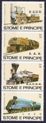 DB1 Locomotive Sao Tome 4 v. MNH foto