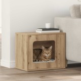 vidaXL Casa pentru pisici Stejar artizanal 51 x 30 x 42,5 cm 8000652