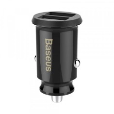 Incarcator Auto Baseus Grain, 10W, 2.4A, 2 x USB-A, Negru CCALL-ML01