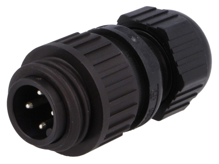 Conector circular tată IP67, 4 pini