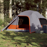 Cort de camping pentru 4 persoane, gri/portocaliu, impermeabil GartenMobel Dekor, vidaXL