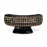 Cumpara ieftin Clema par eleganta neagra cu cristale maro si model geometric, prindere puternica, arc metalic rezistent, pentru coafuri sofisticate