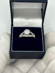 INEL AUR ALB 14K + Cristale Zirconia - De Logodna - 3.75g. - Doar 320lei/gr.!