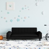 Canapea pentru copii, negru, 90x53x30 cm, material textil GartenMobel Dekor, vidaXL