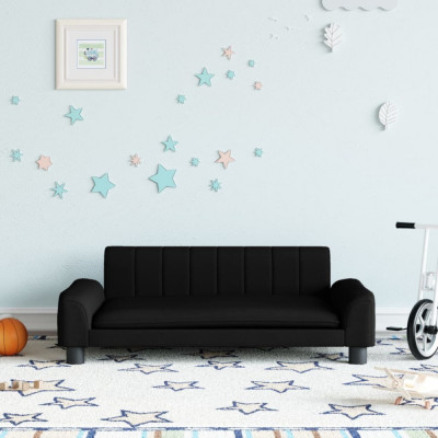 vidaXL Canapea pentru copii, negru, 90x53x30 cm, material textil foto