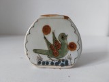 Solnita ceramica Artist Made Vintage KEN EDWARD El Palomar Tonala Jalisco Mexico, cu pasare