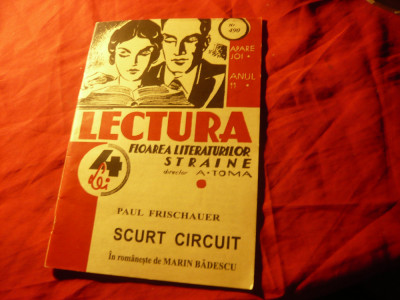 Paul Frischauer - Scurt Circuit -Colectia Lectura nr 490 ,32 pag ,interbelica foto