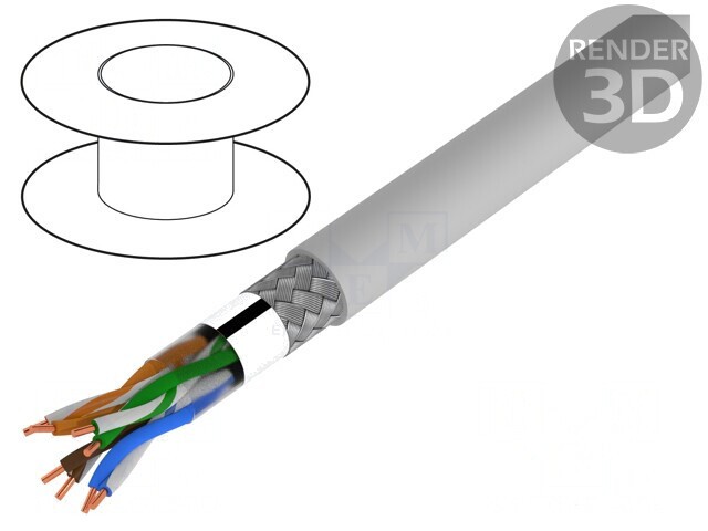 Cablu Ethernet LAN 200 SF/UTP Cat5e 4x2x26AWG Cu LSZH