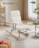 Cumpara ieftin Scaun balansoar Songmics Crem, 113.5 x 60 x 28.5 cm