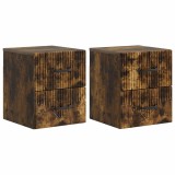 vidaXL Dulap de noapte suspendat 2 pcs Stejar fumuriu Lemn prelucrat 898986