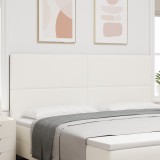 VidaXL Tăblie de pat design simplu, crem, 200 cm catifea raiată