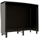 Outsunny Suport pentru Lemne din Metal cu Rastel Reglabil, Geantă de P&acirc;nză și Husă Impermeabilă, 120x36x99 cm, Negru | Aosom Romania