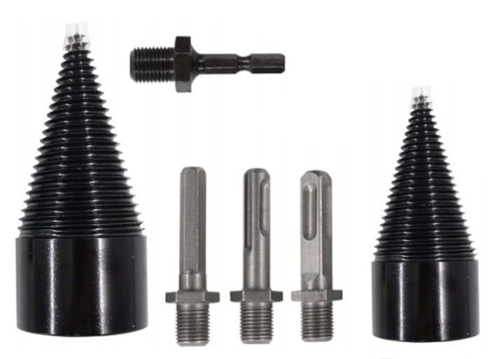Set burghie conice pentru despicare lemn, 32 mm / 42 mm &ndash; XR11248