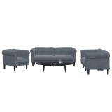 vidaXL Set de canapele, 3 piese, gri &icirc;nchis, catifea 3209210