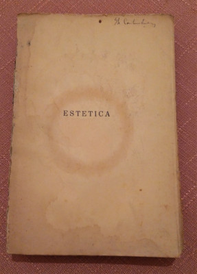 Estetica. Editia a doua revazuta, 1939 ( Cartea nu are coperti) - Tudor Vianu foto