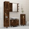 Set dulapuri de baie, 4 piese, stejar afumat, lemn prelucrat