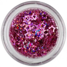 Confetti decorativ - stele roz cu aspect învechit, hologramă