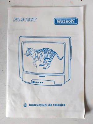 Pliant vechi Instructiuni de folosire Watson FA 5130T TV, anii 90 foto