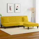vidaXL Set de canapele cu perne, 2 piese, galben, catifea 3216266