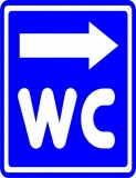 Semn de wc cu sageata la dreapta