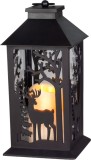 Felinar decorativ de Craciun MagicHome cu LED alb cald, model cerb, 30 cm