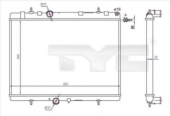 Radiator, racire motor CITROEN DS5 (2011 - 2015) TYC 726-0020-R